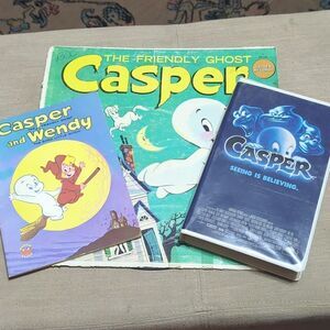Casper A Trip Through Ghostland In Story And Songs record, VHS, book bundle